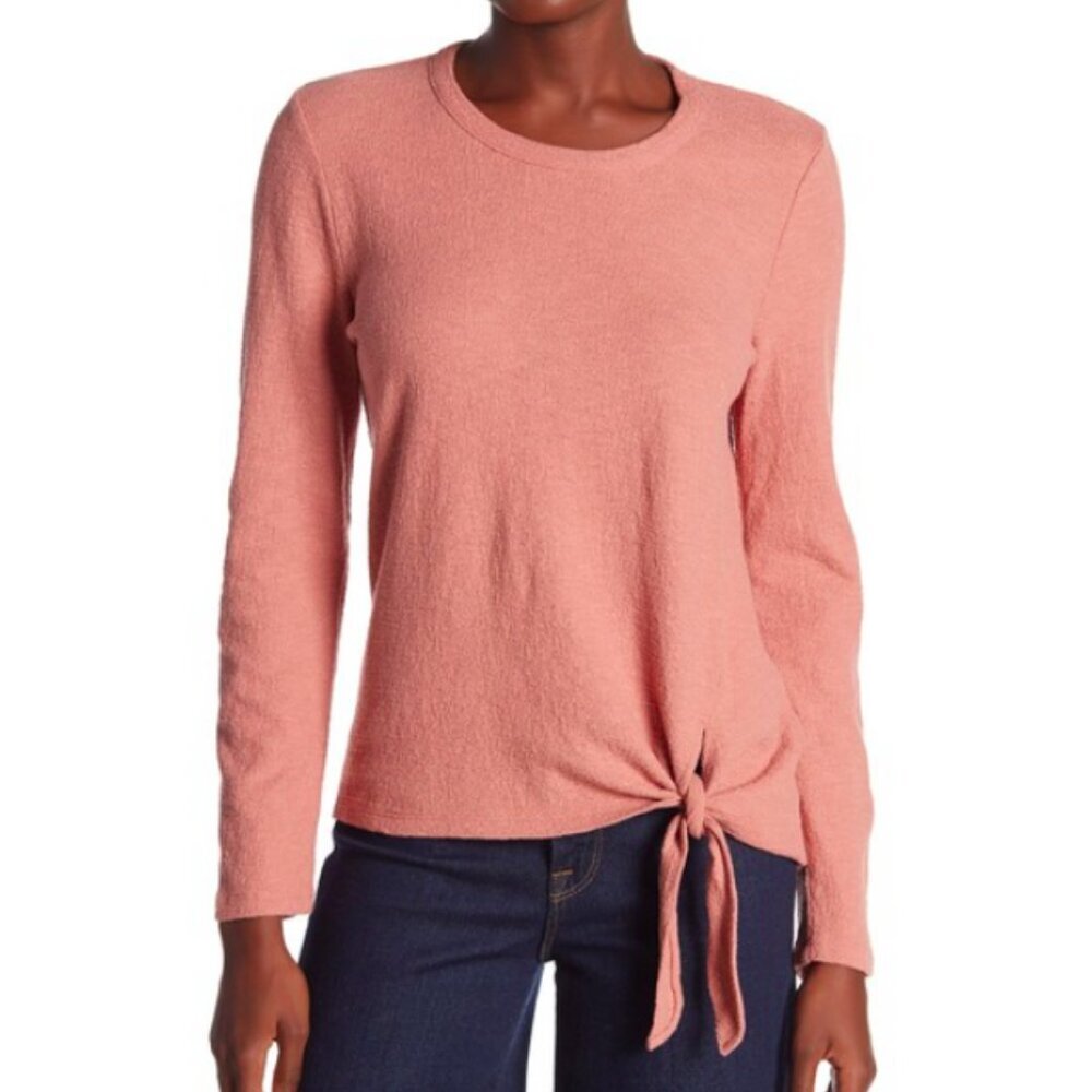 Madewell Mauve Pink‎ Textured Tie Side Blouse